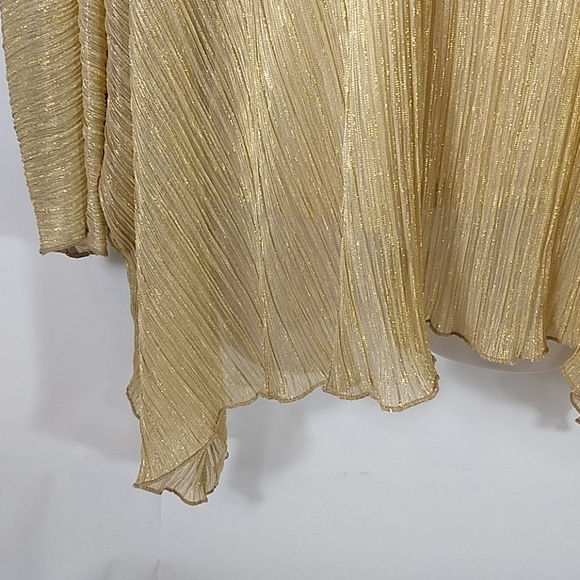 Gold Lame Top cha cha vente Size Large Party Blouse Holiday New Years Party - Picture 8 of 9